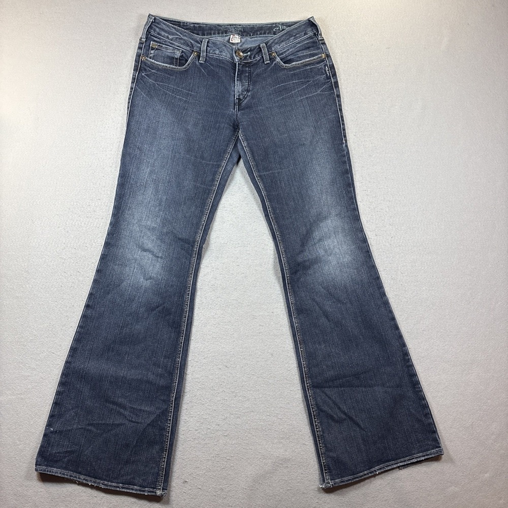Silver Jeans Co‎ Women's Size 32x35 Aiko Blue Bootcut Jeans Cuff Wear